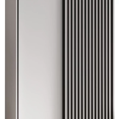 Šatní skříň BAYLIN 1 - 130/60 cm, bílá / bílá / černá
