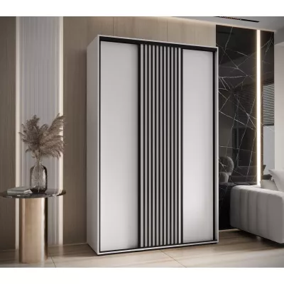 Šatní skříň BAYLIN 1 - 150/60 cm, bílá / bílá / černá