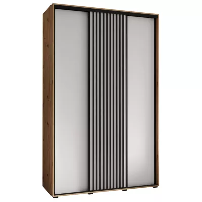 Šatní skříň BAYLIN 1 - 160/60 cm, dub artisan / bílá / černá