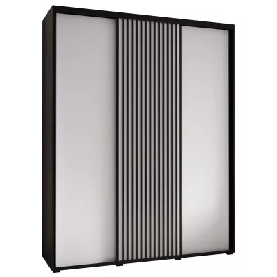 Šatní skříň BAYLIN 1 - 190/60 cm, černá / bílá / černá