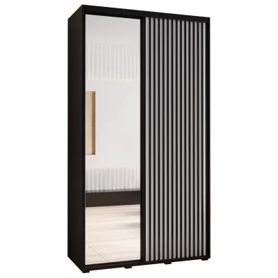 Šatní skříň BAYLIN 2 - 130/45 cm, černá / bílá / černá