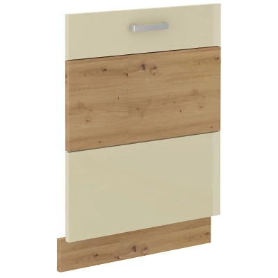 Dvířka pro vestavnou myčku ADARA - 60x72 cm, krémová / dub artisan