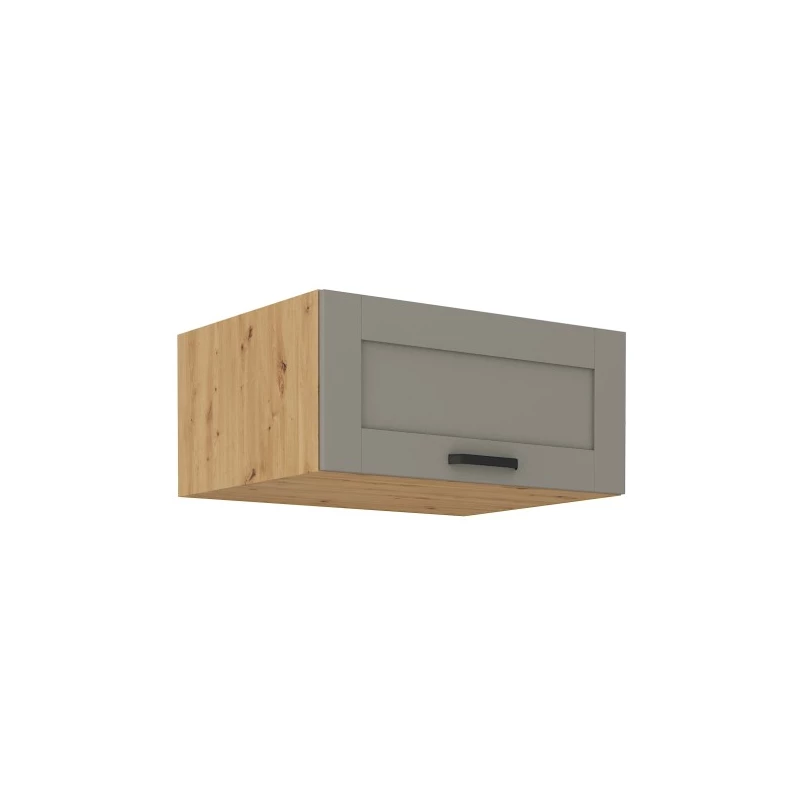 Hluboká digestořová skříňka LAILI - šířka 80 cm, světle šedá / dub artisan