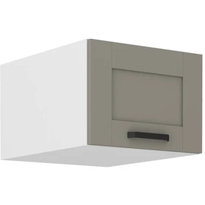 Horní skříňka s výklopnými dvířky LAILI - šířka 50 cm, světle šedá / bílá