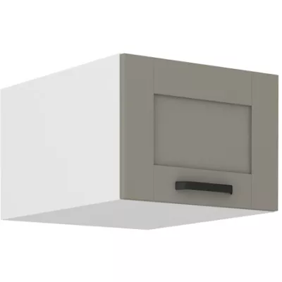 Horní skříňka s výklopnými dvířky LAILI - šířka 50 cm, světle šedá / bílá