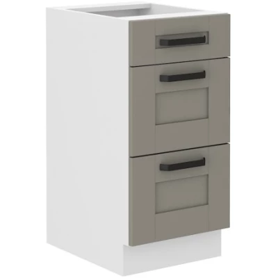 Kuchyňská skříňka se šuplíky LAILI - šířka 40 cm, světle šedá / bílá