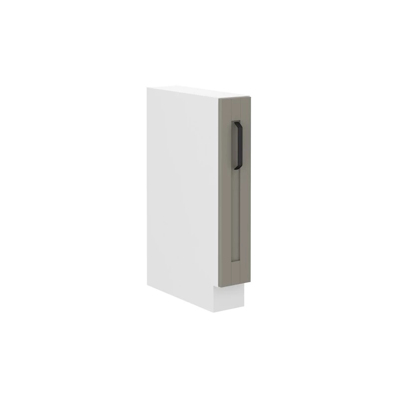 Výsuvná skříňka LAILI - šířka 15 cm, světle šedá / bílá