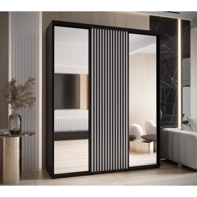 Šatní skříň BAYLIN 2 - 190/45 cm, černá / bílá / černá