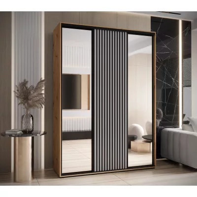 Šatní skříň BAYLIN 2 - 170/45 cm, dub artisan / bílá / černá