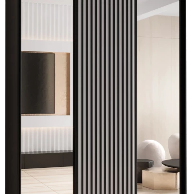 Šatní skříň BAYLIN 2 - 180/60 cm, černá / bílá / černá