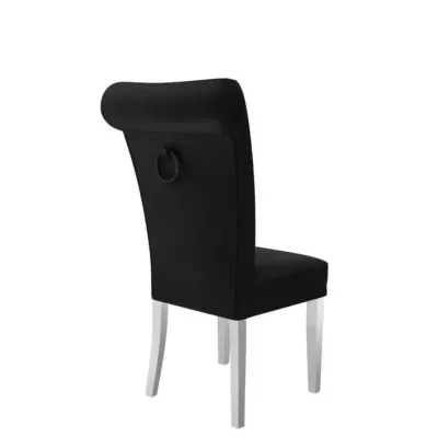 Luxusní jídelní židle NOSSEN 3 - polomatná bílá / černá / černé klepadlo
