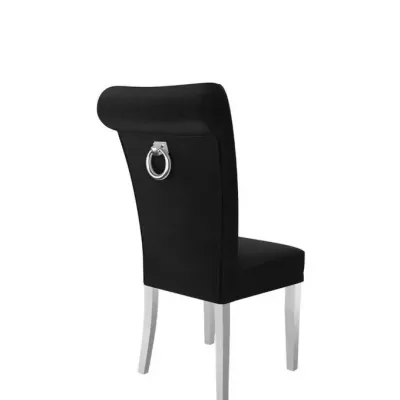 Luxusní jídelní židle NOSSEN 3 - polomatná bílá / černá / chromované klepadlo