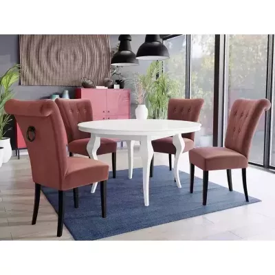 Luxusní jídelní židle NOSSEN 3 - černá / růžová / černé klepadlo