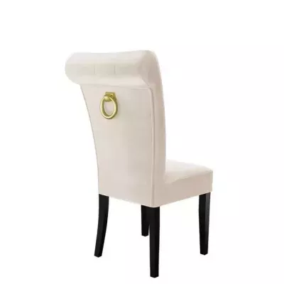 Luxusní jídelní židle NOSSEN 3 - černá / béžová / pozlacené klepadlo