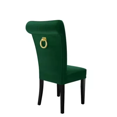 Luxusní jídelní židle NOSSEN 3 - černá / zelená / pozlacené klepadlo