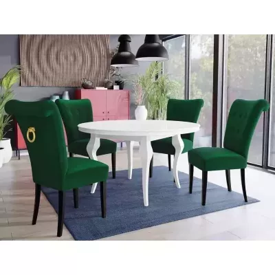 Luxusní jídelní židle NOSSEN 3 - černá / zelená / pozlacené klepadlo
