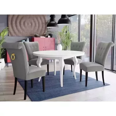 Luxusní jídelní židle NOSSEN 3 - černá / šedá / pozlacené klepadlo