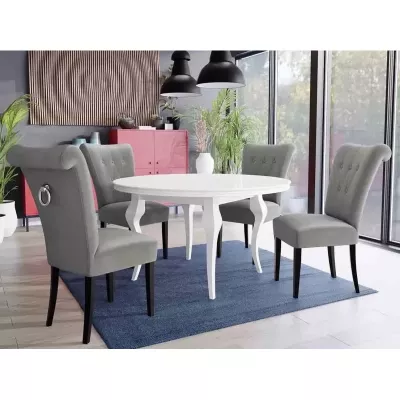 Luxusní jídelní židle NOSSEN 3 - černá / šedá / chromované klepadlo