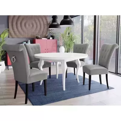 Luxusní jídelní židle NOSSEN 3 - černá / šedá / chromované klepadlo