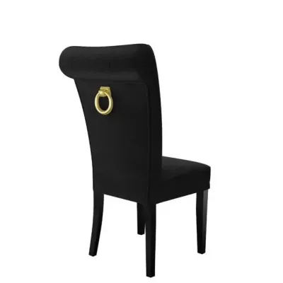 Luxusní jídelní židle NOSSEN 3 - černá / pozlacené klepadlo