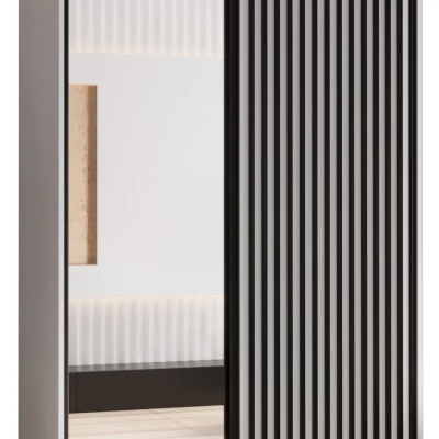 Šatní skříň BAYLIN 2 - 140/60 cm, bílá / bílá / černá