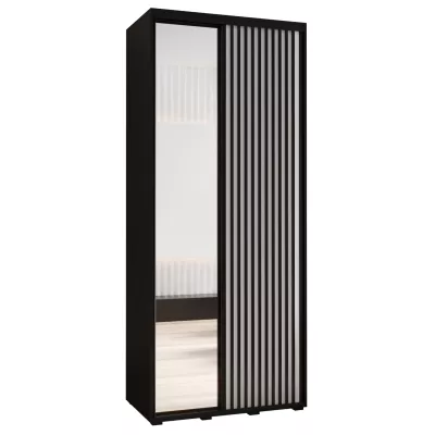 Šatní skříň BAYLIN 2 - 110/60 cm, černá / bílá / černá