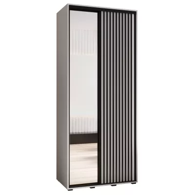 Šatní skříň BAYLIN 2 - 110/60 cm, bílá / bílá / černá