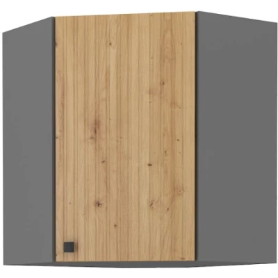 Horní rohová skříňka NOMIN - 60x60 cm, dub artisan / antracit