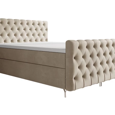 Čalouněná postel 140x200 ADRIA COMFORT PLUS s úložným prostorem - béžová
