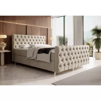 Čalouněná postel 180x200 ADRIA COMFORT PLUS s úložným prostorem - béžová