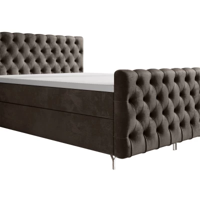 Čalouněná postel 160x200 ADRIA PLUS s úložným prostorem - hnědá