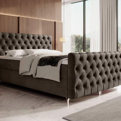 Čalouněná postel 160x200 ADRIA PLUS s úložným prostorem - hnědá