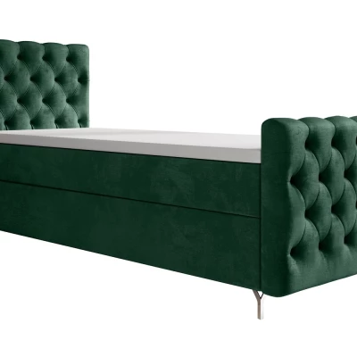 Čalouněná postel 80x200 ADRIA PLUS s úložným prostorem - levá, zelená