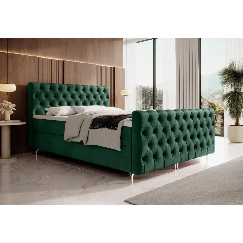 Čalouněná postel 120x200 ADRIA PLUS s úložným prostorem - zelená