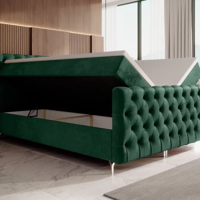 Čalouněná postel 140x200 ADRIA PLUS s úložným prostorem - zelená