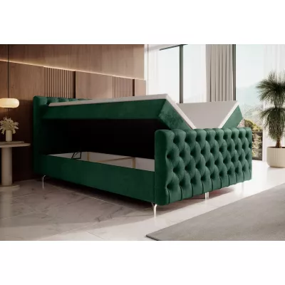 Čalouněná postel 200x200 ADRIA PLUS s úložným prostorem - zelená