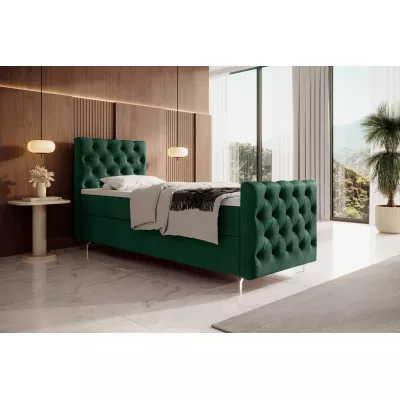 Čalouněná postel 80x200 ADRIA COMFORT PLUS s úložným prostorem - levá, zelená