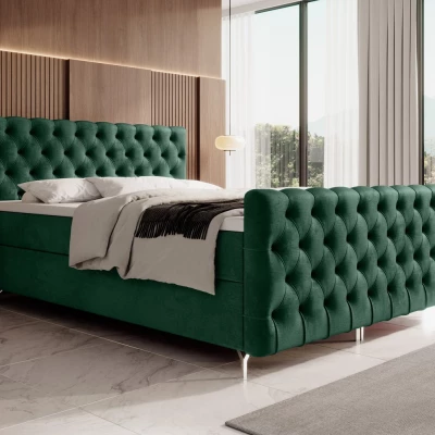 Čalouněná postel 160x200 ADRIA COMFORT PLUS s úložným prostorem - zelená