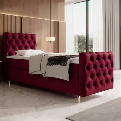 Čalouněná postel 80x200 ADRIA PLUS s úložným prostorem - levá, červená