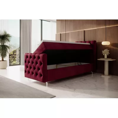 Čalouněná postel 80x200 ADRIA PLUS s úložným prostorem - pravá, červená