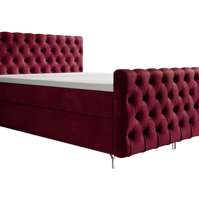 Čalouněná postel 140x200 ADRIA PLUS s úložným prostorem - červená