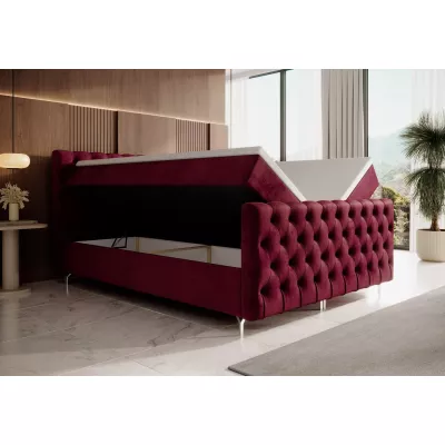 Čalouněná postel 160x200 ADRIA PLUS s úložným prostorem - červená