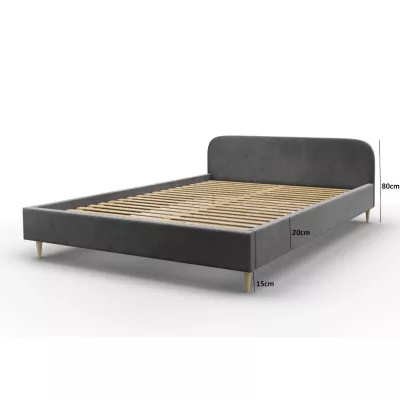 Čalouněná postel s úložným prostorem LETICIA - 160x200, modrá