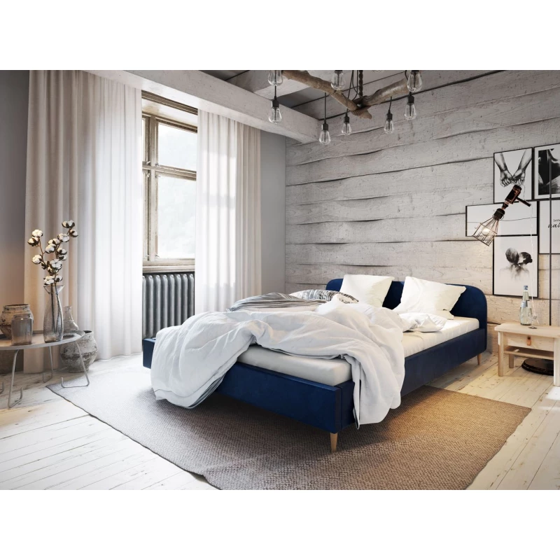 Čalouněná postel s úložným prostorem LETICIA - 140x200, modrá