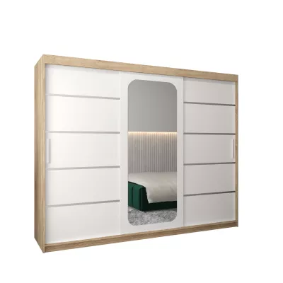 Zrcadlová skříň DONICELA 3 - 250 cm, sonoma / bílá