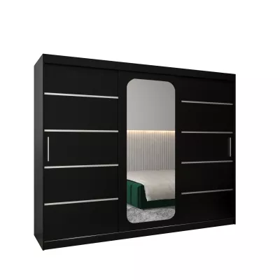 Zrcadlová skříň DONICELA 3 - 250 cm, černá