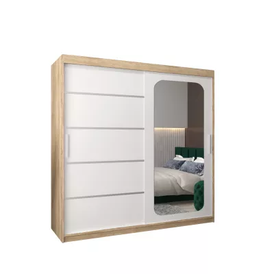 Zrcadlová skříň DONICELA 3 - 200 cm, sonoma / bílá