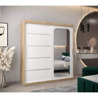 Zrcadlová skříň DONICELA 3 - 180 cm, sonoma / bílá