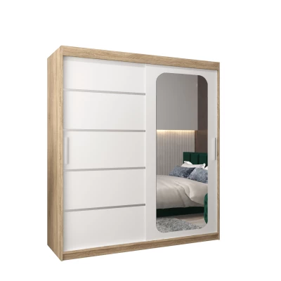 Zrcadlová skříň DONICELA 3 - 180 cm, sonoma / bílá