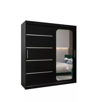 Zrcadlová skříň DONICELA 3 - 180 cm, černá